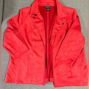 Red microsuede blazer